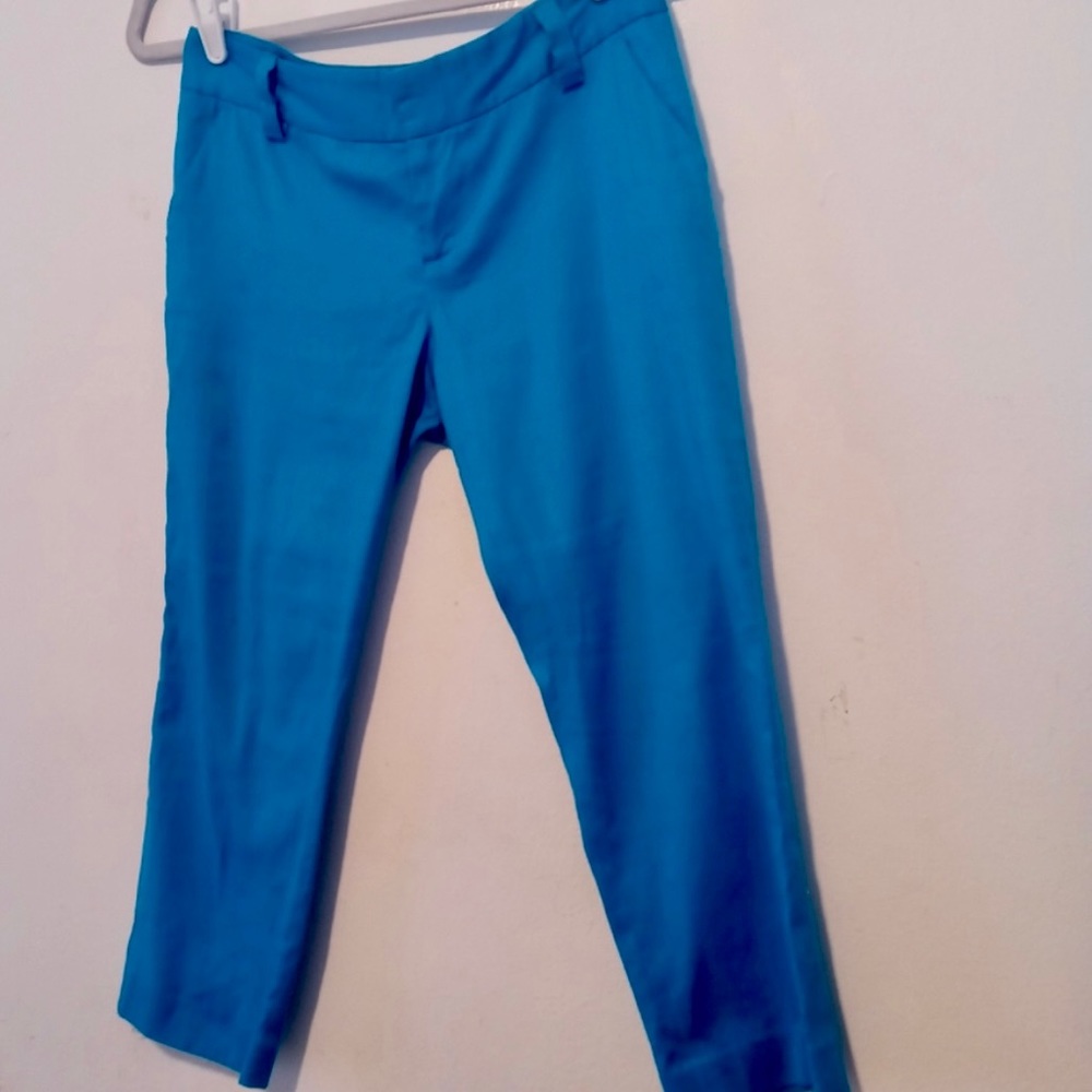 Alice + Olivia  crop capri pants size 4 blue turquoise